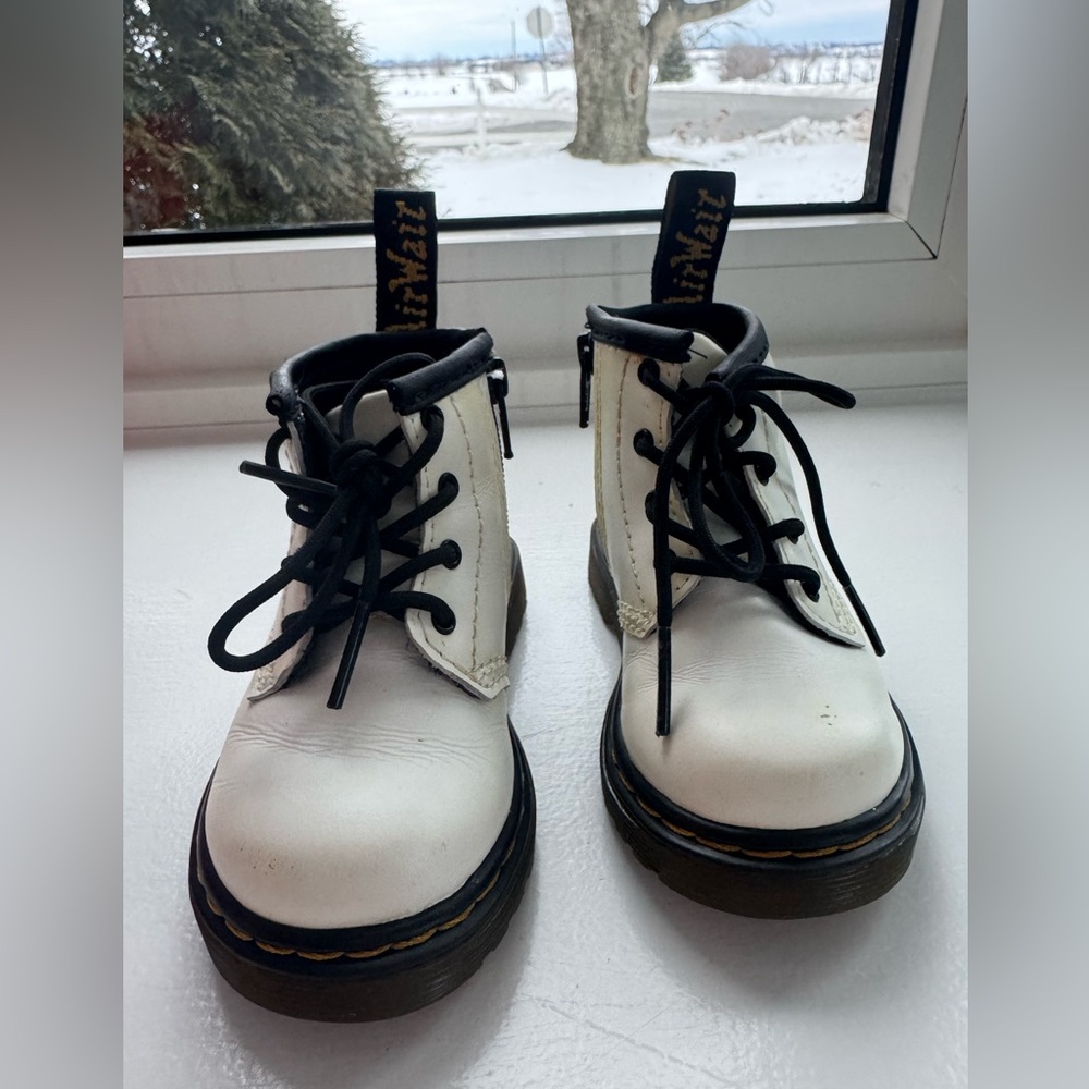 White Toddler Dr. Martens boots size 4